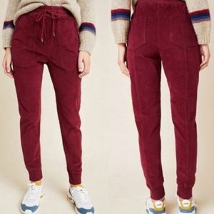 Anthropologie Leigh Corduroy Joggers Burgundy Size XS
